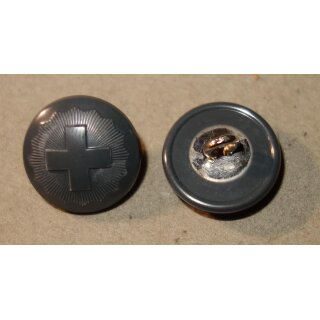 Uniformknopf, Schweiz, Ordonanz 1978, FHD / MFD Kunststoff, grau, Metall&ouml;se, 20mm