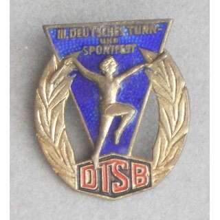 III. German Sports and Gymnastics Festival Sports Badges 703b, enamelled, for Officials & Honour Guests