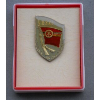 MfS 35th anniversary - Commemorative Badge 702b, lackiert mit Polyesterüberzug, im original Etu