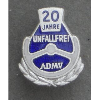 ADMV - Honour Badge for 20 Years of Accident-Free Driving 1819b, light blue/white Enamel, 1972/73
