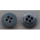 Plastic Button, 4-holes, grey, flat