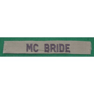 "M" Nametapes subdued MC BRIDE