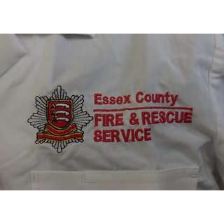 ECFRS Uniformemd, Essex County Fire & Rescue Service, Kurzarm, wei, Variokragen Frauen