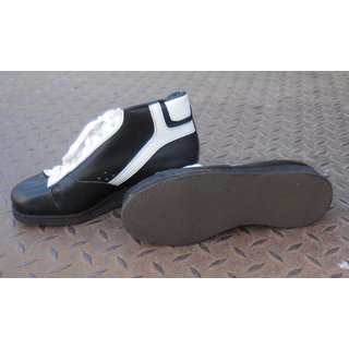 Sportschuhe schwarz/wei, Leder