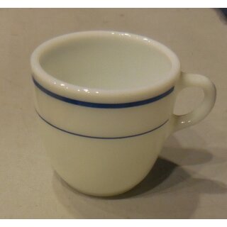 Pyrex Restaurant Tableware, white w. blue Stripes Coffee Pot, large