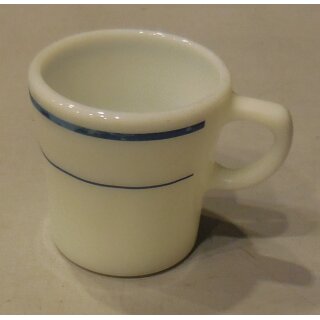 Pyrex Restaurant Tableware, white w. blue Stripes Coffee Pot, small