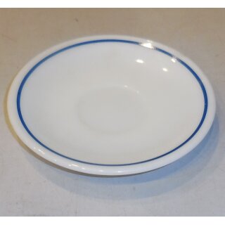 Pyrex Restaurant Tableware, white w. blue Stripes Plate for Coffee Cup
