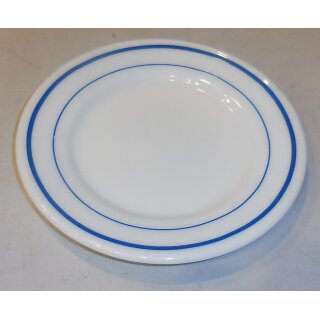 Pyrex Restaurant Tableware, white w. blue Stripes Cake Plate