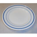 Pyrex Restaurant Tableware, white w. blue Stripes Cake Plate