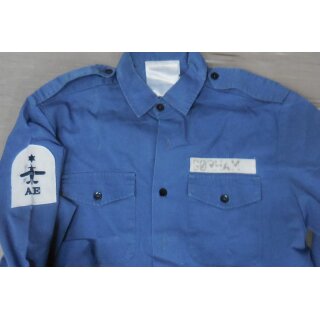 RN, Shirt, Working Dress, Blue, long Sleeve, Badged #4, 41/43, Male, Gorham, Able Rate. Air Engineering Mechanic