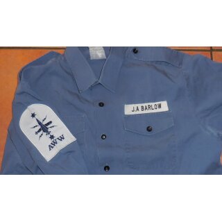 RN, Shirt, Working Dress, Blue, long Sleeve, Badged #9, 44, Male, J.A Barlow, Chief Petty Officer, Above Water Weapons