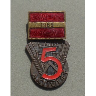 Activist of the 5-Year Plan 67-69c, 1969 engraved, possibly used as an internal Factory Award