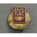 Ehrennadel für 50jährige Mitgliedschaft in den Gewerkschaften 44a, emailliert, 1954-64