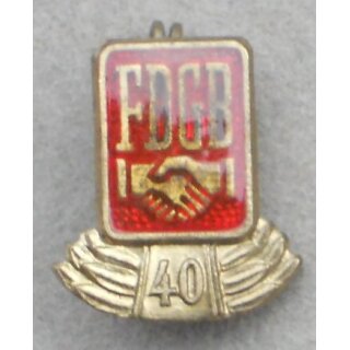 Honour Pin for 40 Years of Membership in the Union 51f, Iron with Poly coating, 1964-90