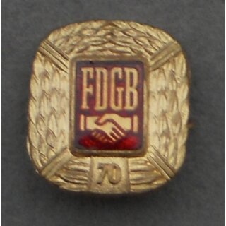 Honour Pin for 70 Years of Membership in the Union 45a, Non ferrous Metal, enamelled, 15x14.5mm, 1954-64