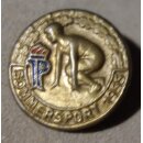 JP Summer Sports Badge 1955, gold coloured Iron, painted