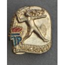 JP Summer Sports Badge 1955, gold coloured Iron, painted