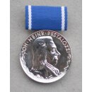 Pestalozzi-Medaille für treue Dienste, silber 161e, 1986-90, Eisen, in original Etui