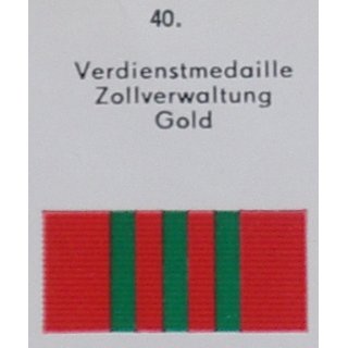 Meritorious Medal of the Customs Service of the GDR in gold