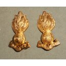 Royal Engineers Collar Dogs Officer, QEC, Pair, gold coloured