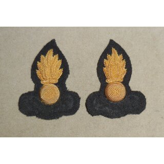 Royal Engineers Collar Dogs Officer, hand made, QEC, Pair, w/o Scroll