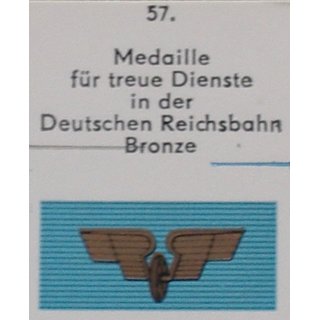Medaille fr treue Dienste bei der Deutschen Reichsbahn in bronze