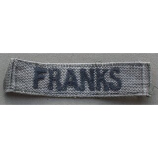"F" Nametapes subdued FRANKS, small