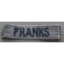 "F" Nametapes subdued FRANKS, small