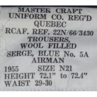 Hosen, RCAF, blau N21, 78/84