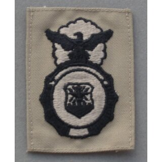 Security Police Duty Badge, USAF Gestickt, farbig auf khaki, gebraucht