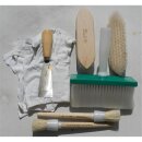 GES-10, Verbrauchsmittel- / Werkzeugsatz Kleisterbürste, Holz mit NVA Stempel