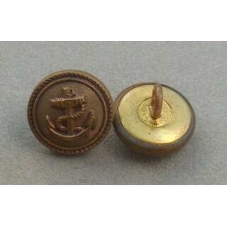 German Navy Anchor Buttons, bronzed Brass, 17mm, w/o Maker, worn