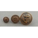 German Navy Anchor Buttons, bronzed Brass, 17mm, w/o Maker, worn