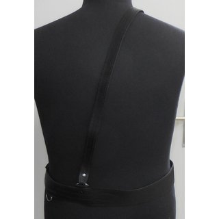 Leather Belt with Shoulder Strap, Sam Browne Style, black
