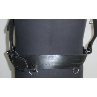 Leather Belt with Shoulder Strap, Sam Browne Style, black