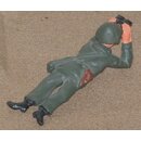 Observer, lying with Binoculars