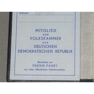 ID Card for Members of the Peoples Chamber of the GDR