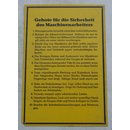 Commandments for the safety of the Machine Worker Sign