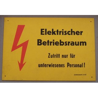 Elektrischer Betriebsraum Hinweisschild