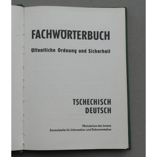 Specialist Dictionary - Public Order & Safety, Czech - German