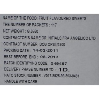 Fruit Flavoured Sweets, Emergency Ration