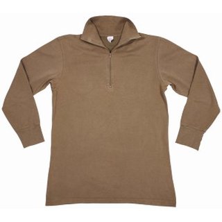 Undershirt, long Sleeve, brown with Zipper