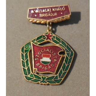 Excellent Unit of the Hungarian Socialist Brigades Badge