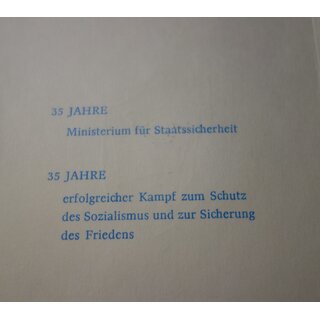 Urkunde zum Jubilumsabzeichen 35 Jahre MfS