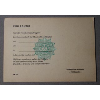 GDR Invitation Form, Peoples Police
