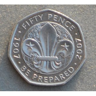 50 Pence Coin - 100 Years of Scouting