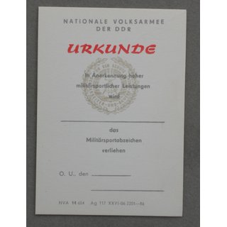 Military Sports Badge Certificate