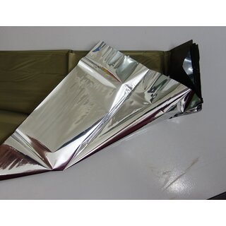 Rettungsdecke, Isolier, Verletzte, oliv/silber