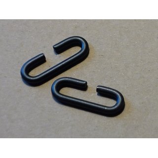 Ovalring, offen, Metallschieber, Schlaufe, geschwärzt