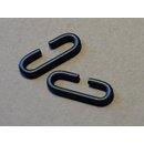 Ovalring, offen, Metallschieber, Schlaufe, geschwärzt